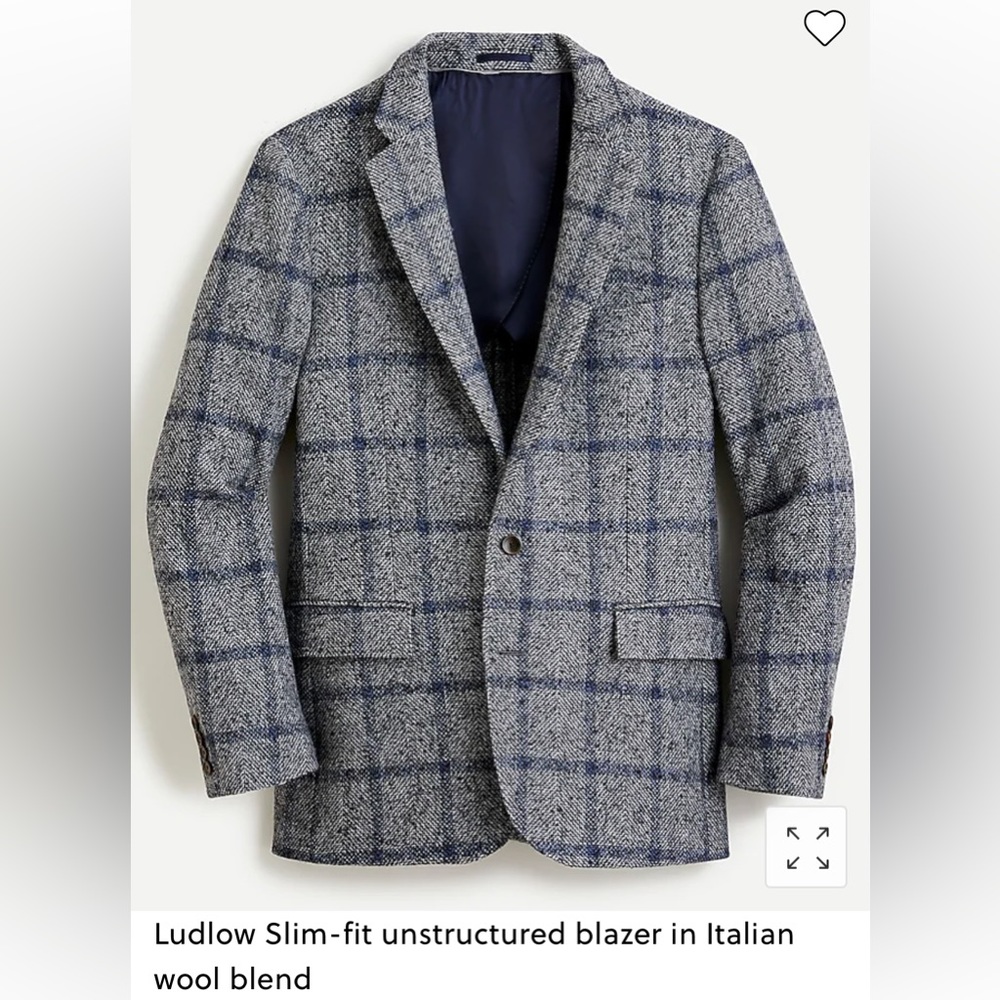 Ludlow Slim-fit unstructured blazer in Italian wool blend.